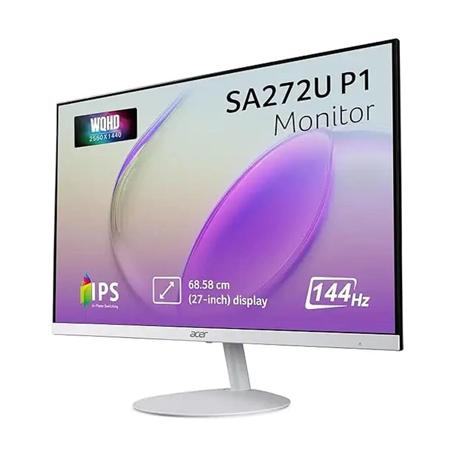 Acer SA272U P1wmipx 27 Inch 2K WQHD IPS Display HDMI, DP, Speaker White Monitor