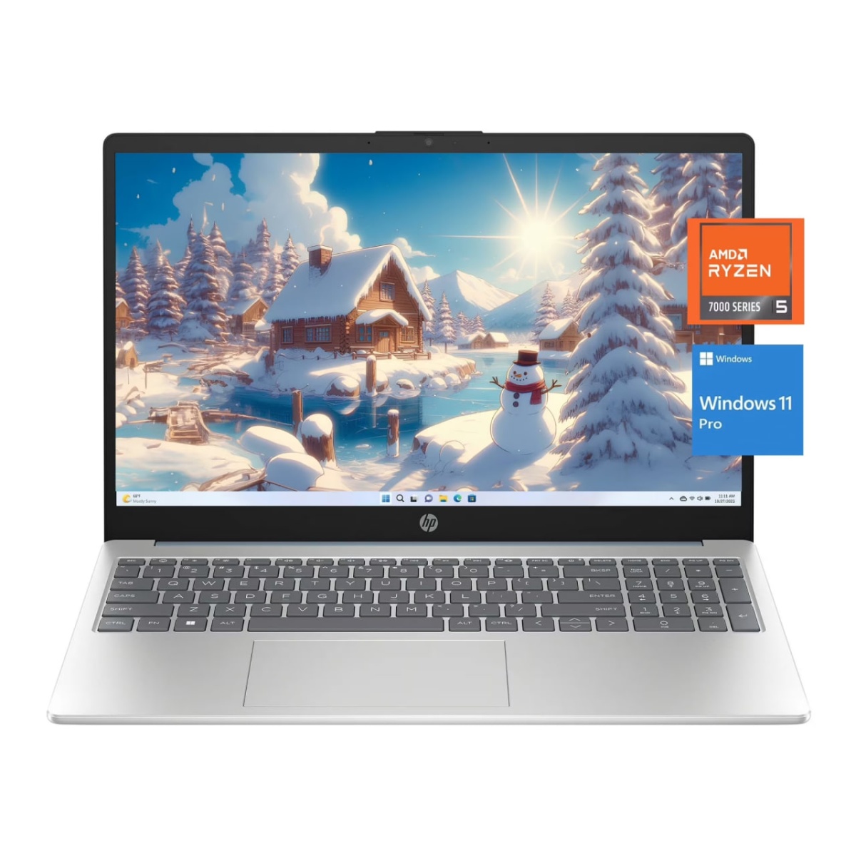 HP 15-fc0196nia AMD Ryzen 5 7520U 8GB RAM 512GB SSD 15.6 Inch FHD Natural Silver Laptop